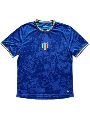 Italy versione TV del calcio italiano maglia da casa maglia da calcio seconda adulto uomo blu kit da calcio top maglia sportiva 2024-2025